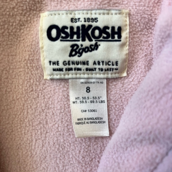 Osh Kosh girls’ fleece lined jacket, size 8 - Picture 2 of 3